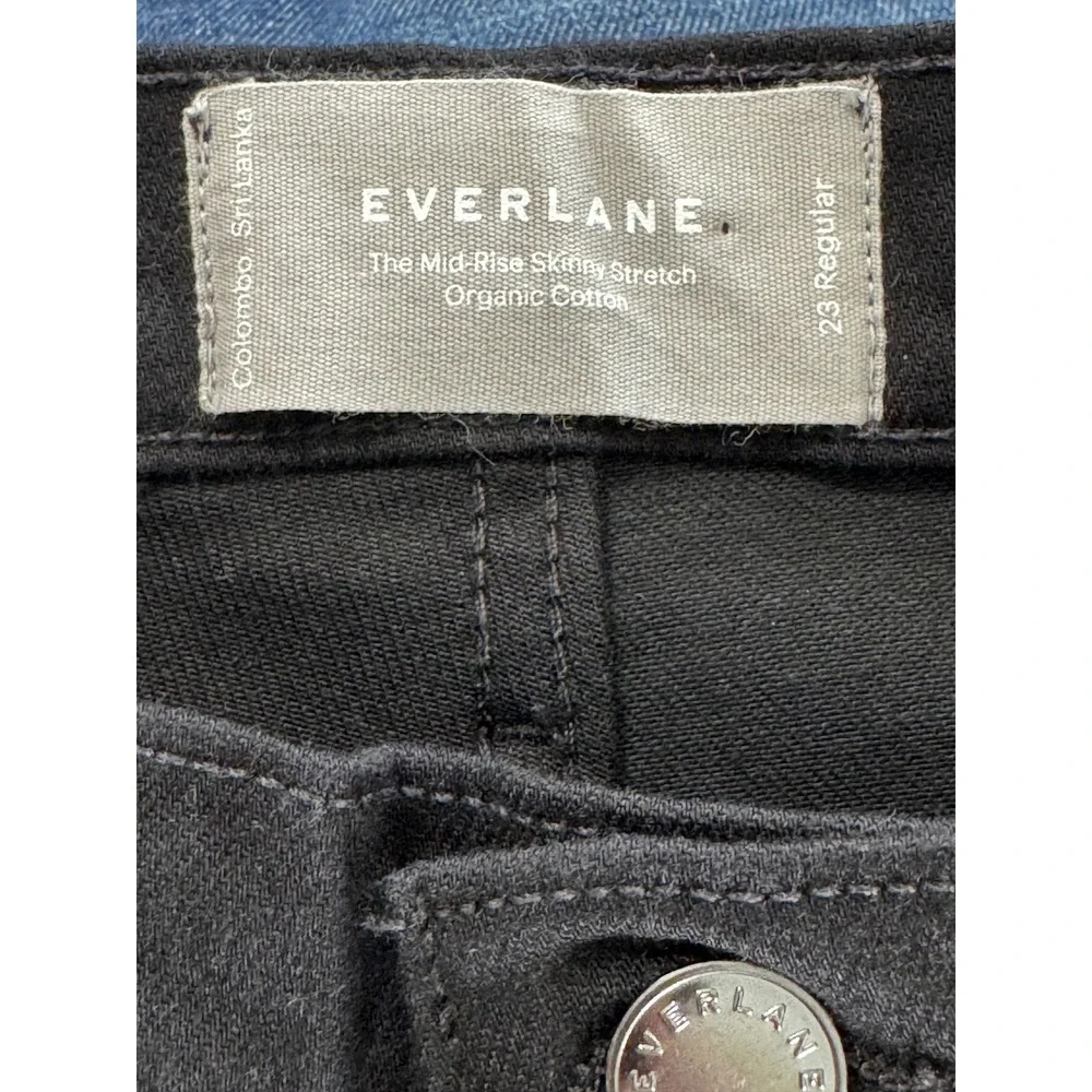 Everlane The Mid-Rise Skinny Stretch Jeans Black Organic Cotton‎ 23 Regular NEW